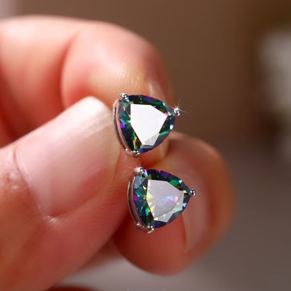 Private Label Multicolor Trillion Stud Earrings - Women Jewelry
